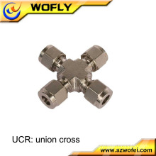 AFK-LOK compression Unio cross ss316L 4 way pipe fitting